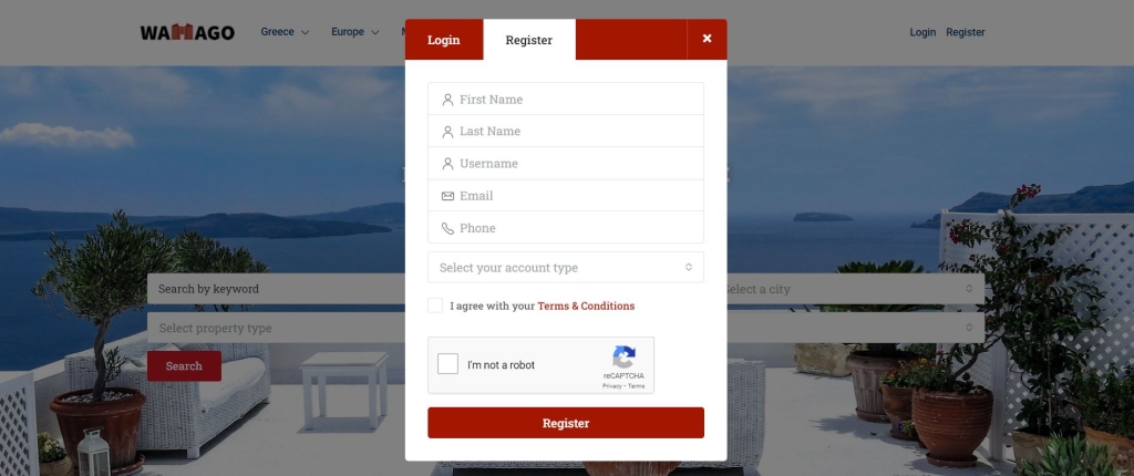 Register an account tips